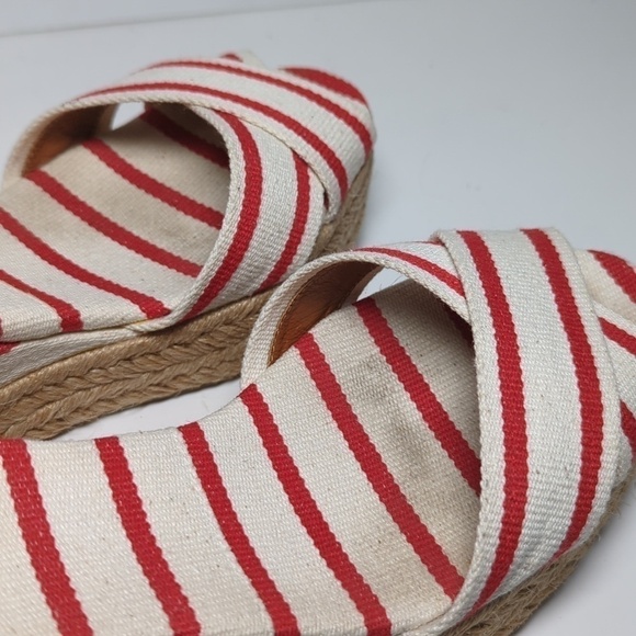 Tory Burch Karissa canvas wedge espadrille platform sandals womans size 9 - Picture 10 of 16